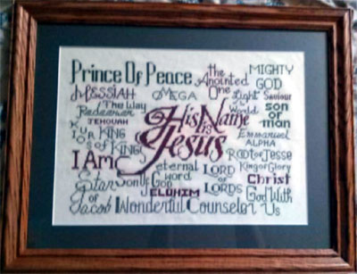 His Name is Jesus Stitched by Holly Whapham